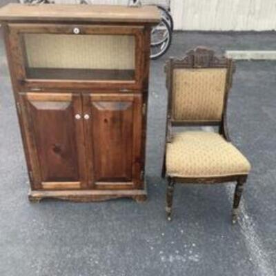 Vintage Cabinet & Vintage Chair