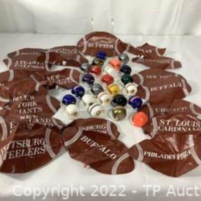 Football Team Blow up Balls and Mini Helmets 