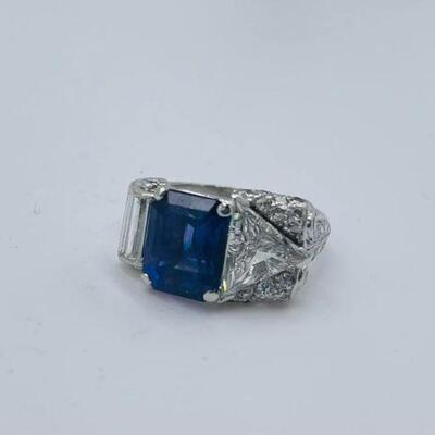 Sapphire & diamond platinum with $40,000 insurance appraisal