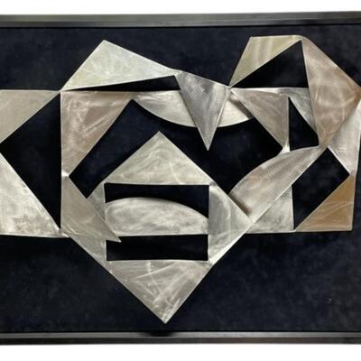 Lot 249 | BRUTALIST STYLE STAINLESS STEEL WALL SCULPTURE 45