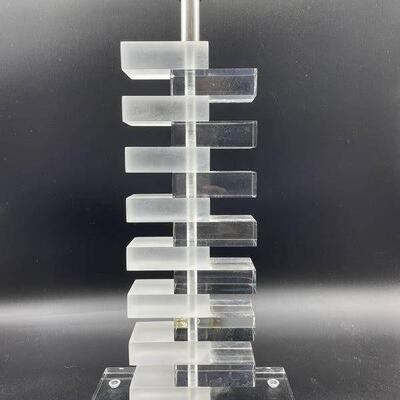 Lot 216 | MID CENTURY MODERN STACKED LUCITE LAMP 29