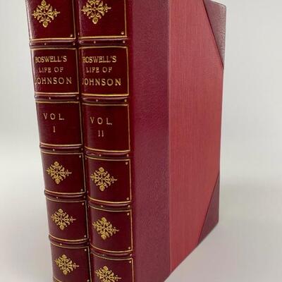 Two-volume 1907 Pitman, London edition of Boswellâ€™s biography of Samuel Johnson, with over 550 illustrations, including 12 photogravure...