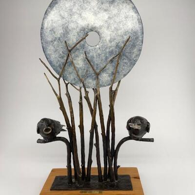 "Artist: Deanne McKeown (American, contemporary) â€¨Title: On The Cusp of Magic â€¨Central disc with two ravens, one holding a ring,...