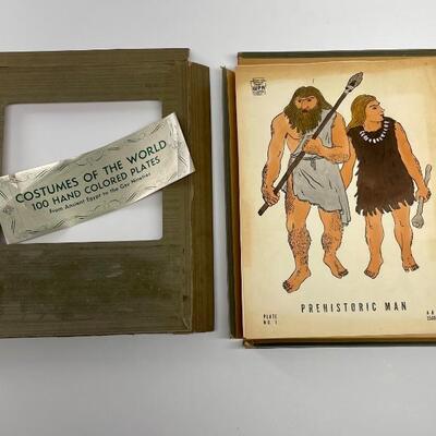 Set of approximately 107 1930â€™s WPA hand colored pochoir plates in original cardboard box with cover and title sheet reading...