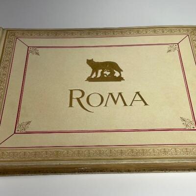 19th century Grand Tour â€œRomaâ€ souvenir photo book with white leather covers, gilt edges. Featuring 100 black and white photos laid...