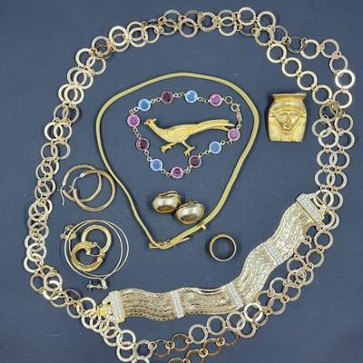 Gold tone costume jewelry