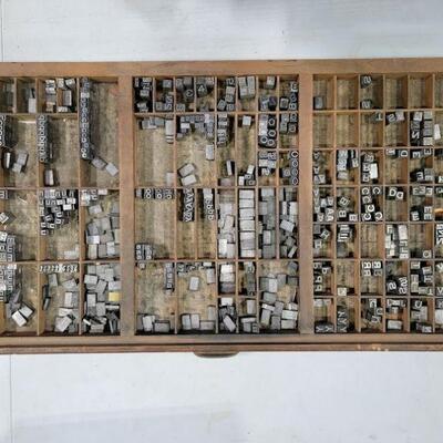 typesetters tray with letters 