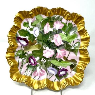 Large Limoges Handpainted Scalloped Edge Plate 