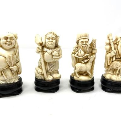 Collection Of Four Oriental Resin Figures 