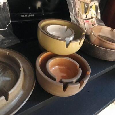 Large collection of Mid Century Ash Trays