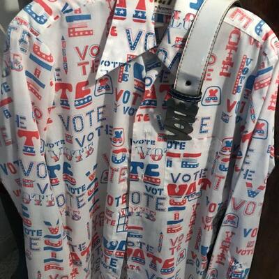 Vintage Vote Shirt and Patent Leather Belt