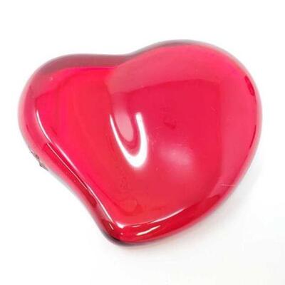 #1706 â€¢ Tiffany & Co. Red Heart Paperweight  Tiffany & Co. Red Heart Paperweight