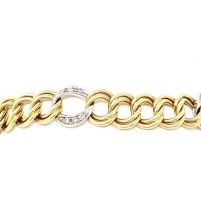 #610 â€¢ 18K Gold Diamond Bracelet, 23.8g 