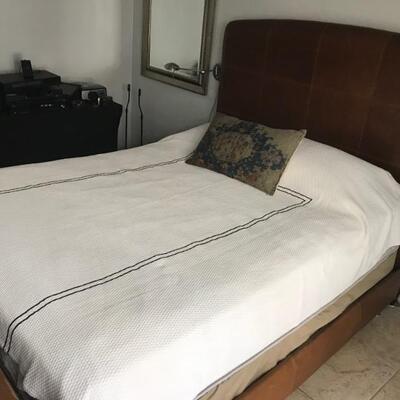 Queen leather bed $250