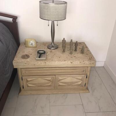 Stone top side table/nightstand.  $100 each 