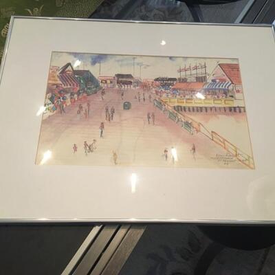 Elise Barnett (local artist) signed print - Old Boardwalk - Point Pleasant Beach, NJ