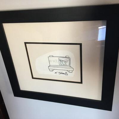 K. Jarvis framed cell, signed by the artist