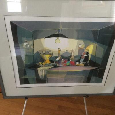 Marcel Mouly "Objets Sous la Lampe" signed & numbered lithograph w/ COA; image measures 18 3/4"h X 28 3/4"w,...