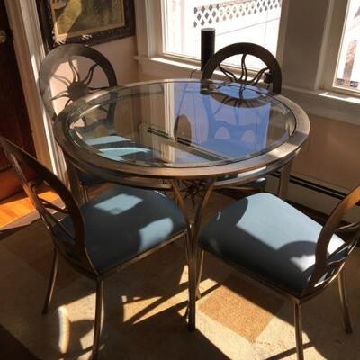 Cast Metal Kitchen Table & 4 Chairs
