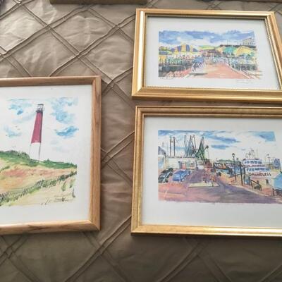 Elise Barnett (local artist - Ocean County, NJ) 3 small signed framed prints 