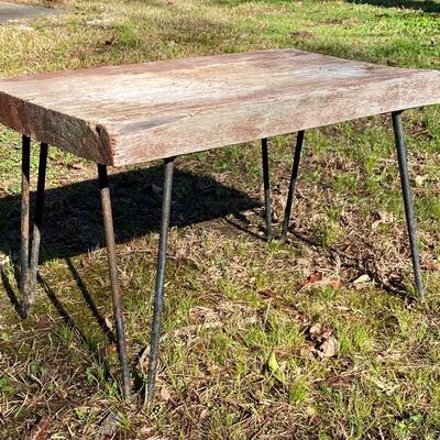 Hairpin legs on small table
