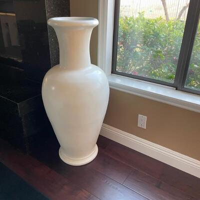 Pair of white 3 ft vases
