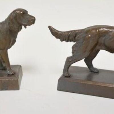 1008	CAST METAL POINTER DOG BOOKENDS APP. 5 IN X 8 IN 
