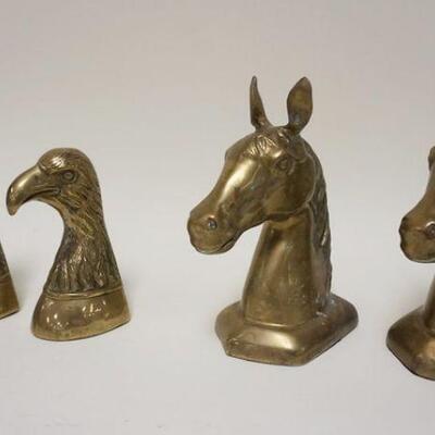 1062	LOT OF BRASS HORSE & EAGLE BOOKENDS
