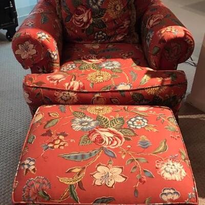 Sherrill armchair and ottoman $850