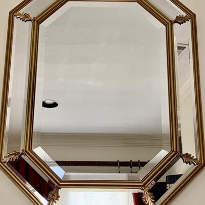 Vintage Facet Cut Hollywood Regency Beveled Mirror