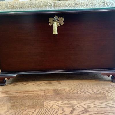 Mahogany Cedar Chest with Protective Glass Top