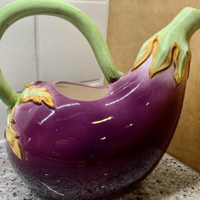 Vintage Fitz & Floyd Eggplant 1.5 Quart Pitcher