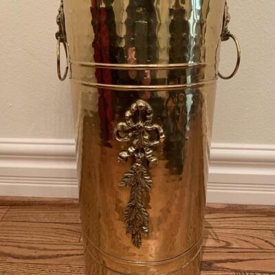Brass Umbrella Stand with Ring Handles
