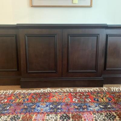 Traditional Style Birch Veneered Credenza w/ Glass