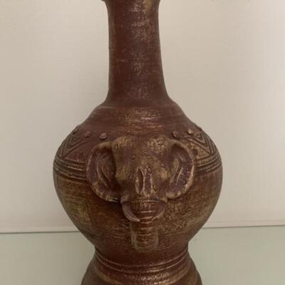 Vintage Pottery Elephant Vase