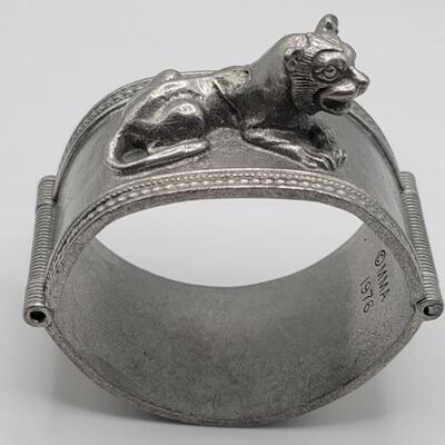 RARE 1976 Pewter MMA Egyptian Revival Lion Cuff