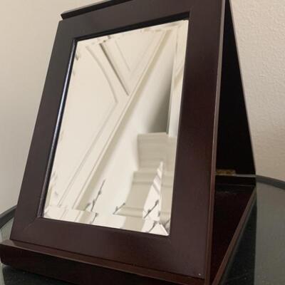 Table Top Folding Mirror in Mahogany Box