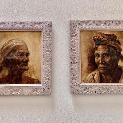 (2) Original Oil Paintings Framed & Artist Signed
& Dated 1976, From Bali