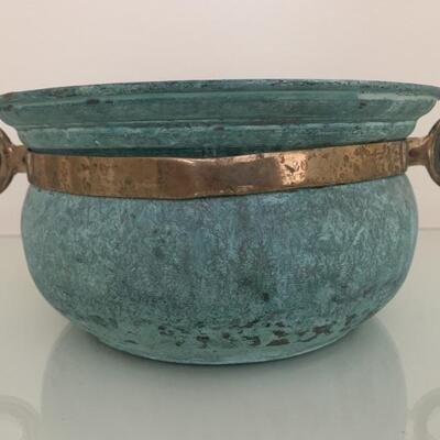Pier 1 Solid Brass Handled Bowl, Made in India