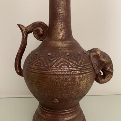 Vintage Pottery Elephant Vase