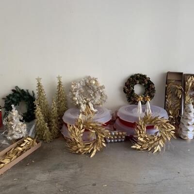 Christmas Decor: 8- Wreaths, 5- Boxes of Garland,
10- Trees and other Miscellaneous Decor
