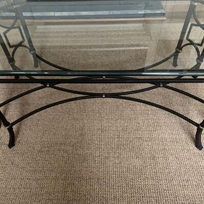 Iron and Glass Coffee Table 3 of 3 Tables in Set