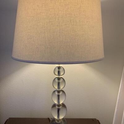 1 of 2 in this Auction,Stack Crystal Spheres Lamp with Shade