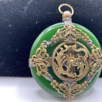 Costume Jewelry Jade-Style Asian Pendant