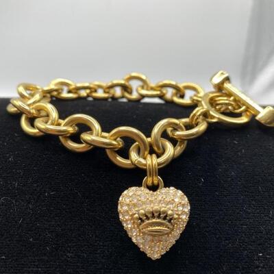 Juicy Couture Heart Pendant on Link Bracelet