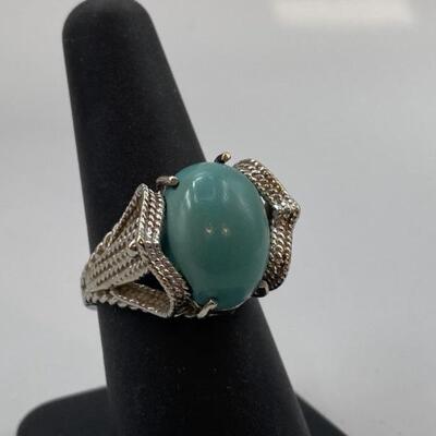 14k Gold Plated Turquoise Ring, Size 7
