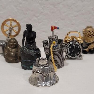 (7) Thimbles include: 1-Pewter, 1-Brass, 2-Marked