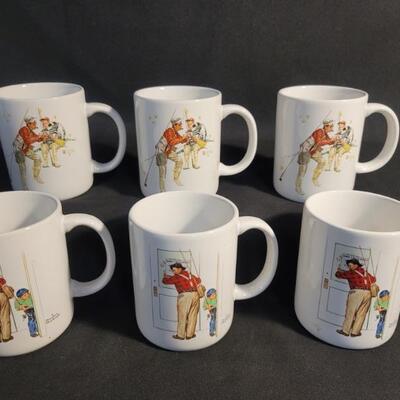 (6) Norman Rockwell Coffee Mugs