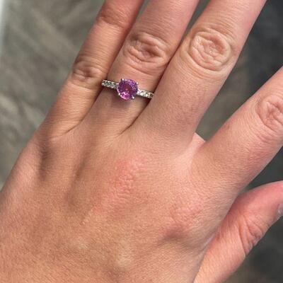 pink sapphire and diamond ring