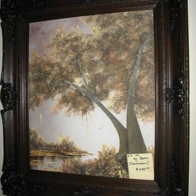 Charles Lewis  PEREZ textured oil with frame                                     BUY IT NOW $ 245.00